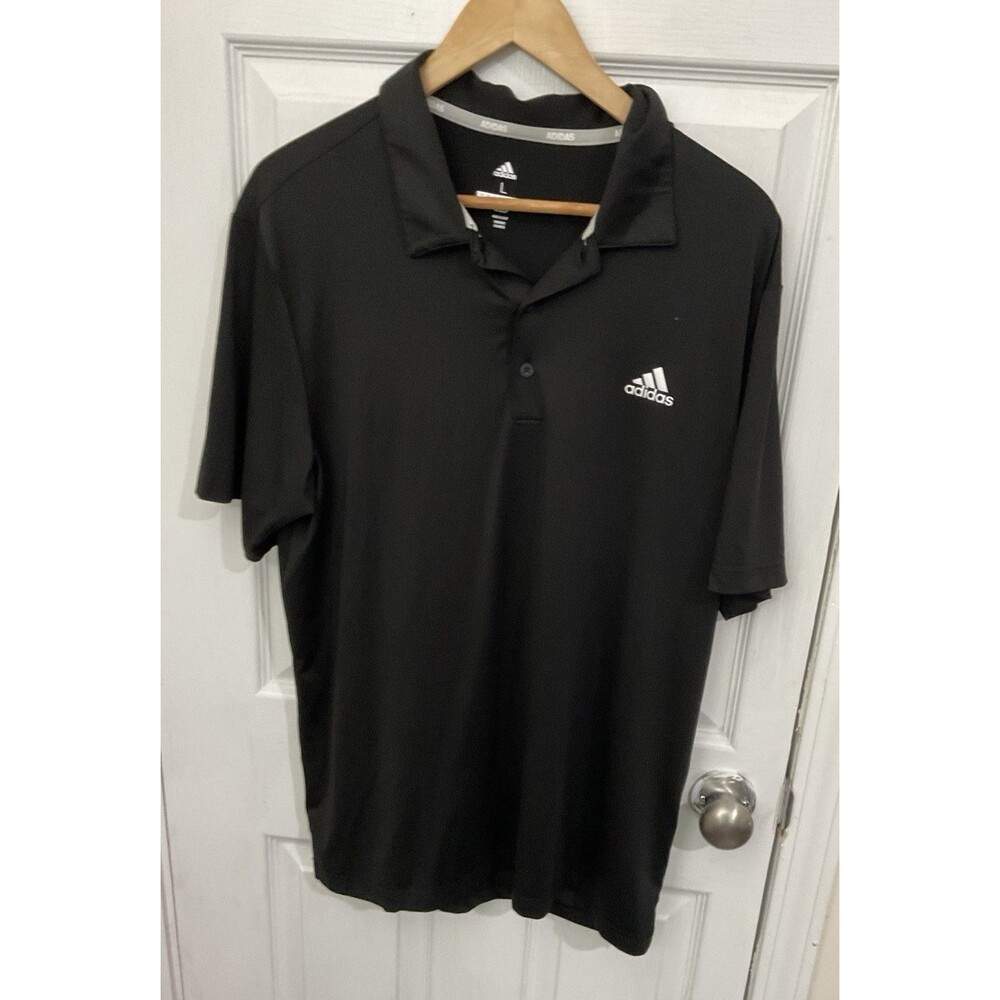 Adidas Men's Golf Polo Shirt - Black, Size L